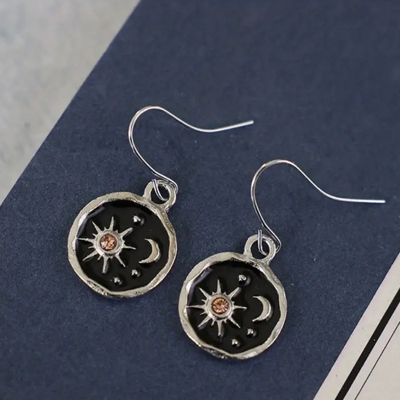 NEW!  Sun & Moon drop earrings - Picture 8 of 10